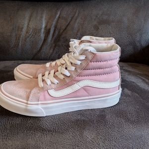 Vans Off The Wall Unisex Pink High Tops Skate Shoes Size woman size 5